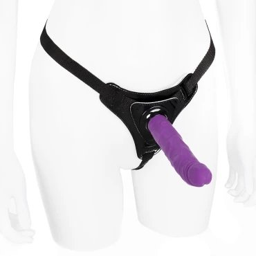Luxury Rechargeable Vibrating Strap-On Dildo Harness - 7 Inch