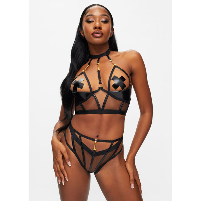 Ann Summers Subdued Crotchless Set, Black