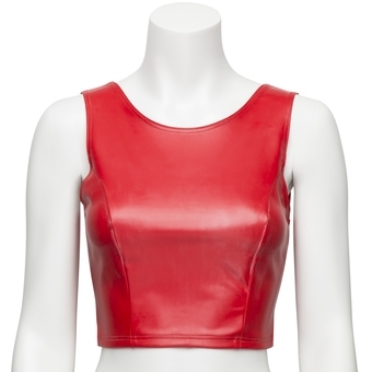 Easy-On Latex Red Cropped Top