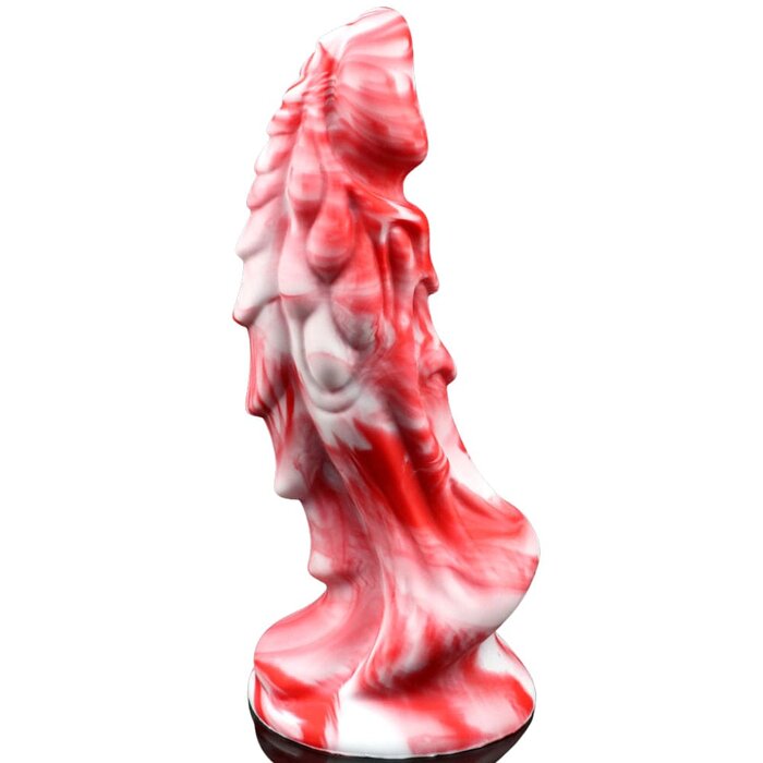 Dragon Dildo Sex Toy Fantasy Premium Silicone 7.5 Inches Anal Red & White