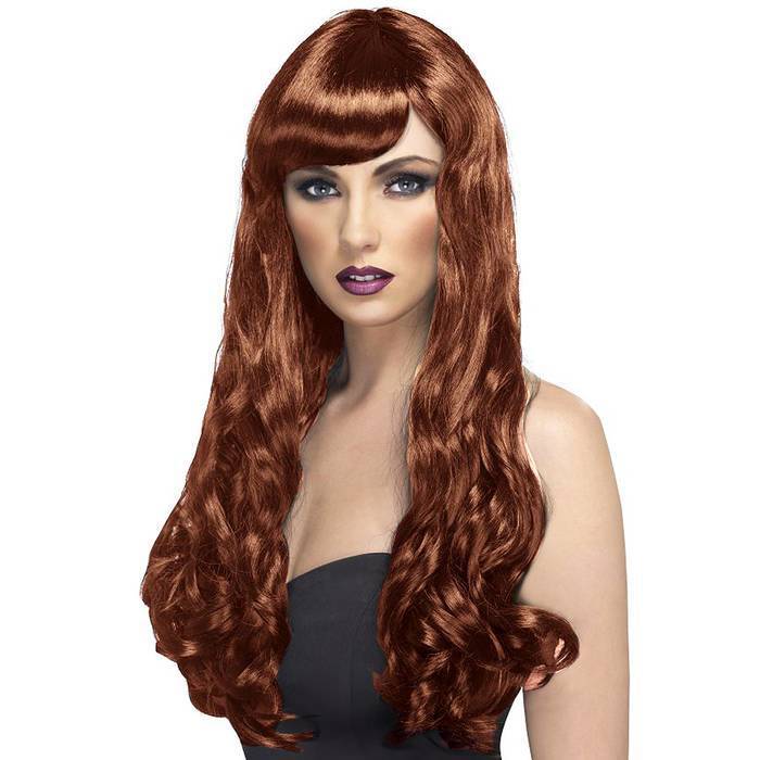 Desire Long Wavy Brunette Wig with Fringe