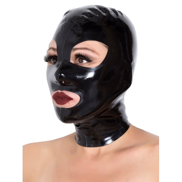 Women's Black Latex Hood