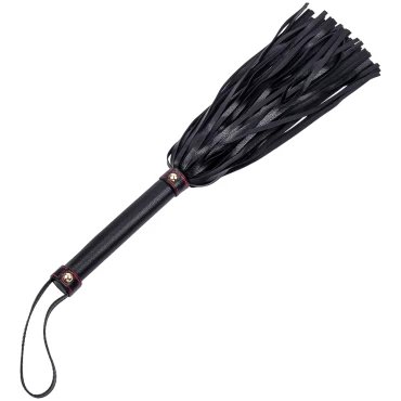 Night Warden Black Contrast Stitch Flogger - 15.5 Inch