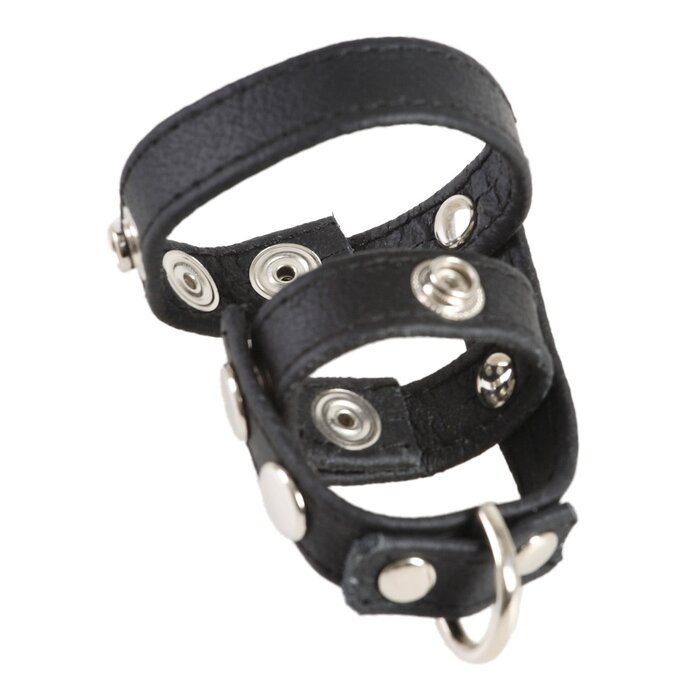 E.M.B.D. Leather Cock Ring & Ball Divider