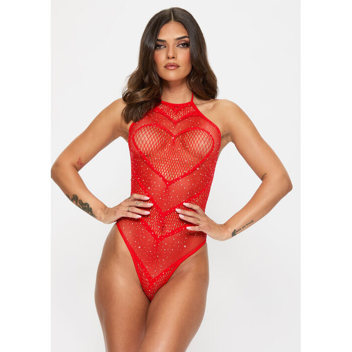 Ann Summers Mi Amore Crotchless Body, Bright Red