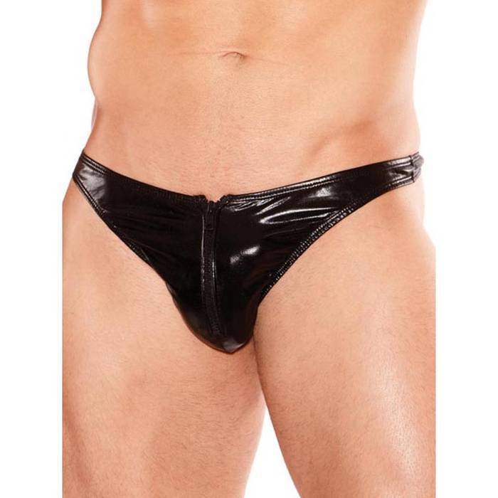 Zeus by Allure Fetishwear Wet Look Zip Thong