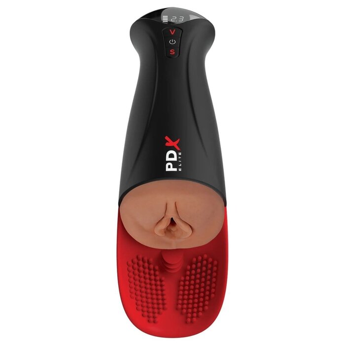 PDX Elite Fuck-O-Matic Pro Masturbator XL Brown - Masturbator, Textured Sleeve