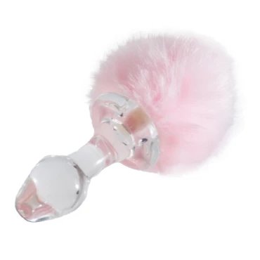 Kinky Tails Pink Bunny Glass Butt Plug