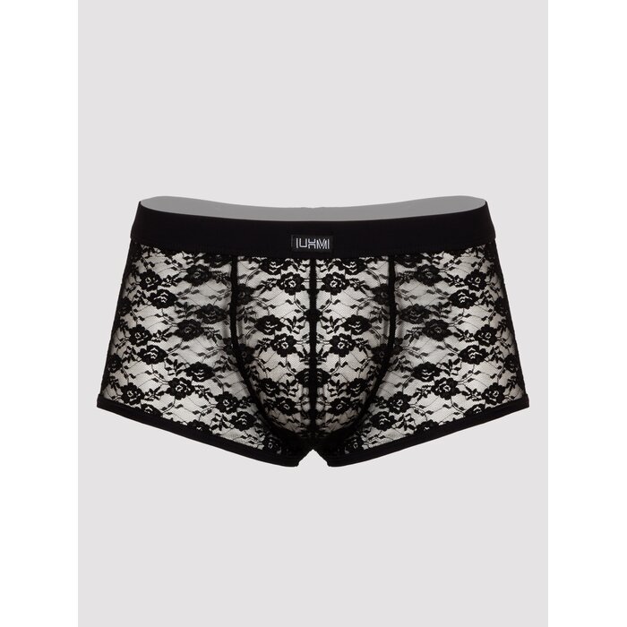 LHM Black Lace Boxer Shorts - S / M - Black