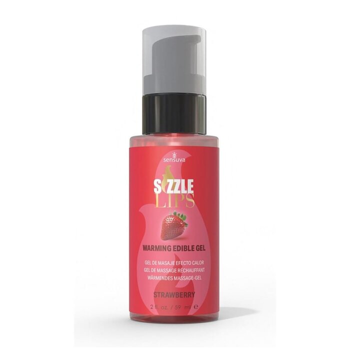 Sizzle Lips Edible Warming Gel - Strawberry - 2 oz.