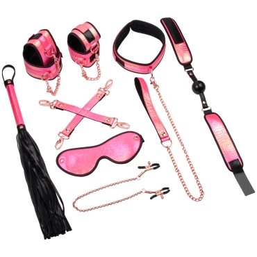 Kinky Pinky Rose Gold 8 Piece Soft Velcro Bondage Set