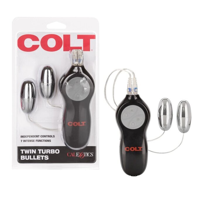 COLT 7 Function Twin Turbo Bullets: Dual Vibrating Couples Stimulator
