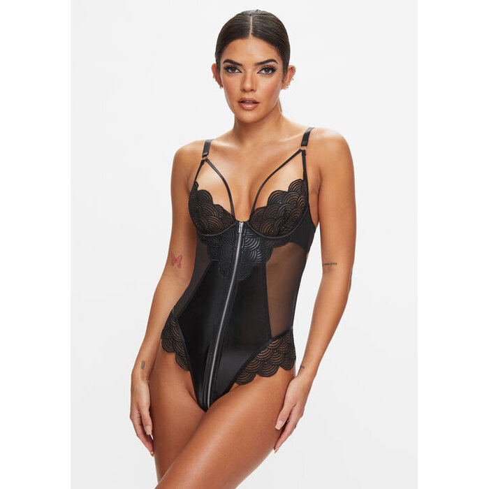 Ann Summers The Flamboyant Crotchless Teddy, Black