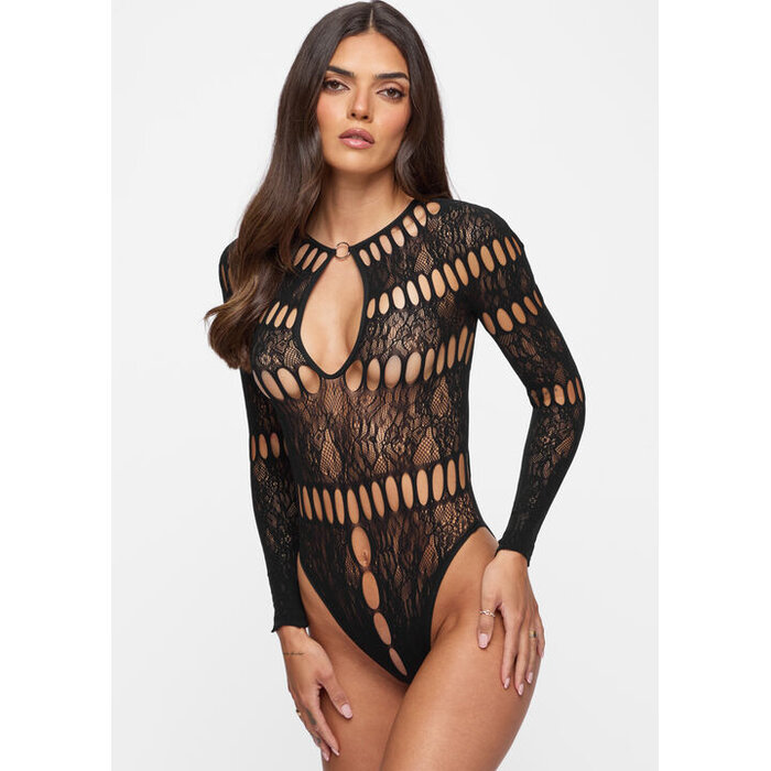 Ann Summers Excite Me Crotchless Body, Black