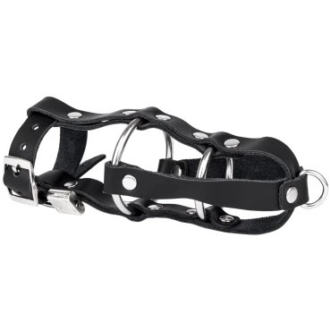 Torment Cock Block Leather Padlocked Chastity Cage