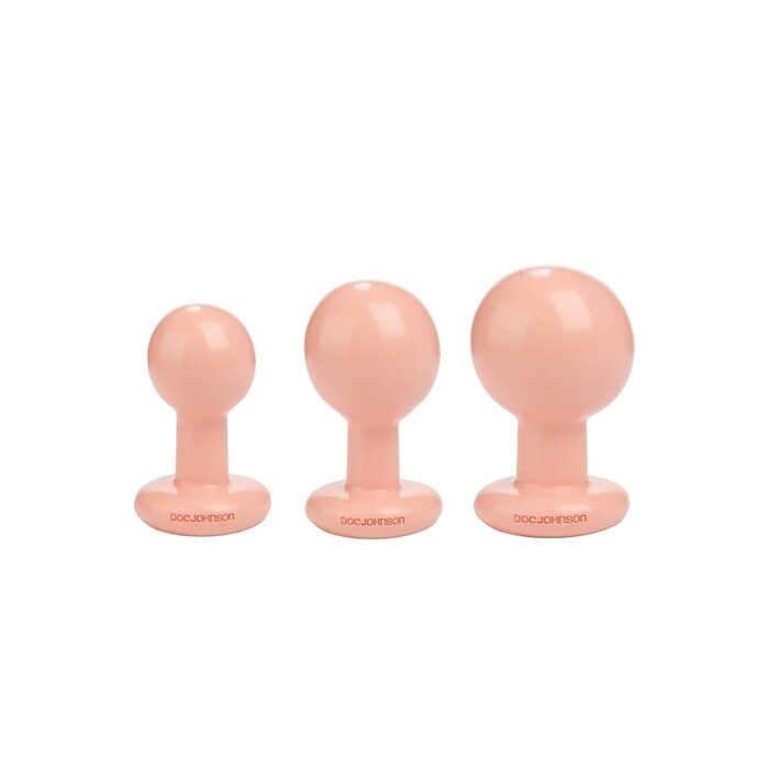 The Classic Round Butt Plug - 3-Piece Set - Vanilla