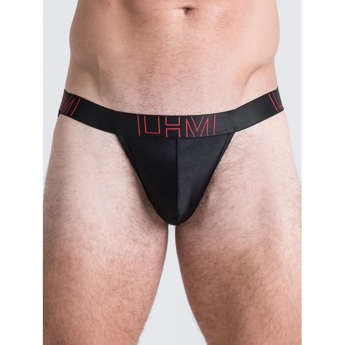 LHM Black Shiny Microfibre Jockstrap - XXL - Black