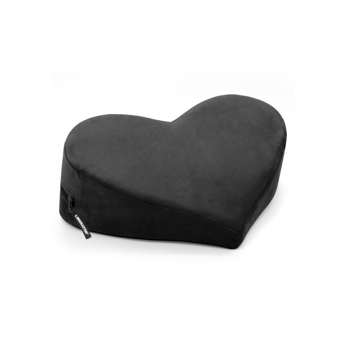 Heart Wedge Sex Pillow - Microvelvet - Black