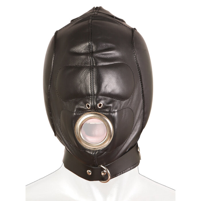 Leather Open Mouth Hood - One Size