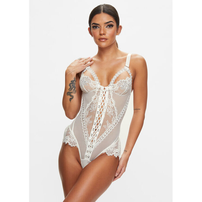 Ann Summers Bridgette Crotchless Teddy, Ivory