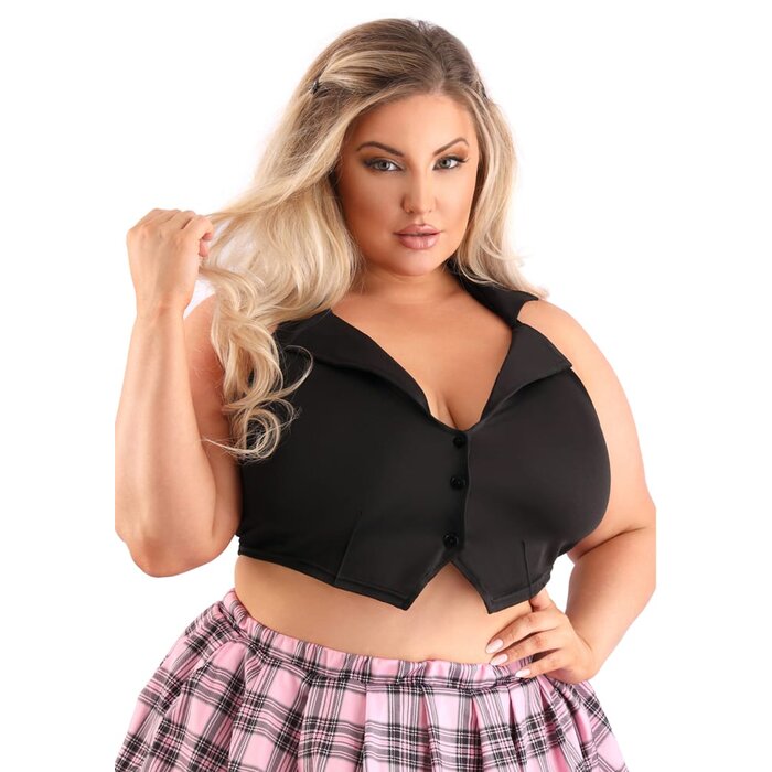 Black Collared Halter Top - Queen Size