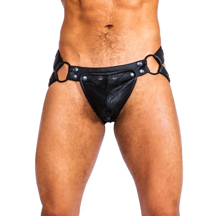 Leather Jockstrap All Black - One Size