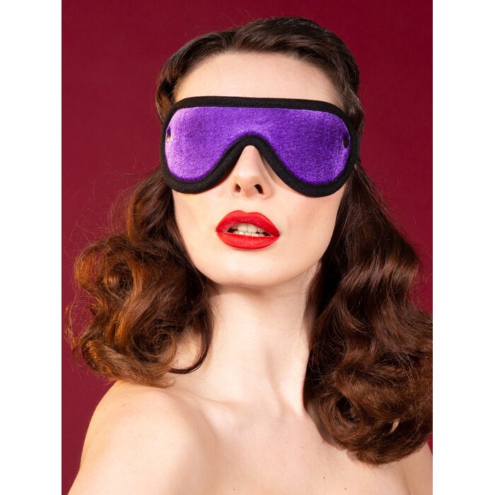 Purple Velvet Blindfold With Elastic Strap - One Size