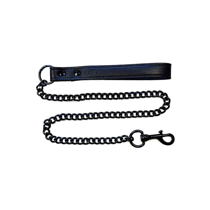 Black Leather Leash with Black Hardware