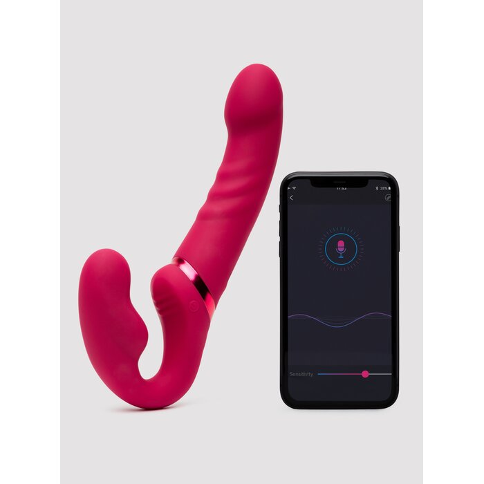 Lovense Lapis App Controlled Vibrating Strapless Strap-On - Pink