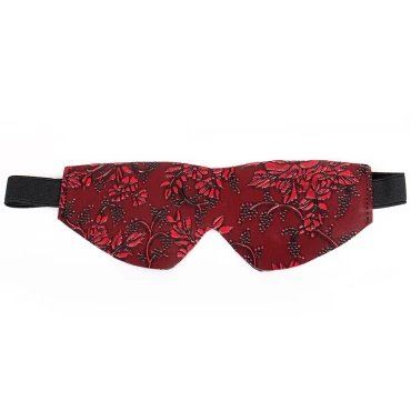 Wild Floral Red Faux Leather Blindfold