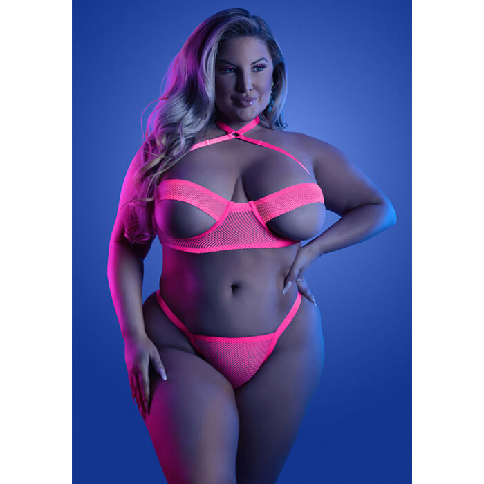 Slow Motion Peekaboo Cup Bra and Panty - Queen Size