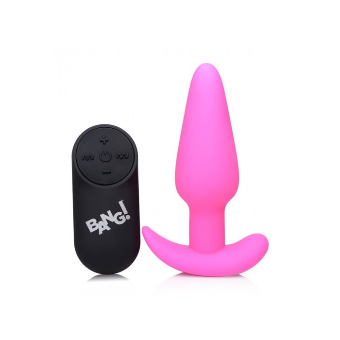 Remote Control 21X Vibrating Silicone Butt Plug - Pink