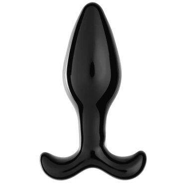 Moby Slick Black Glass Butt Plug – 4.5 Inch