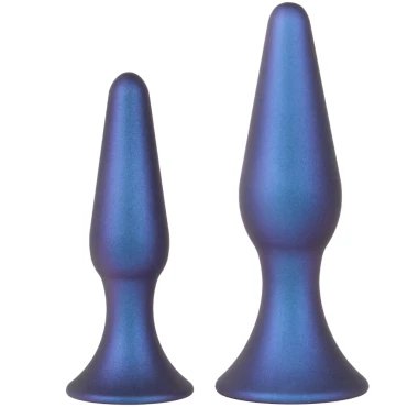 Supernova Metallic Blue Suction Butt Plug - MEDIUM