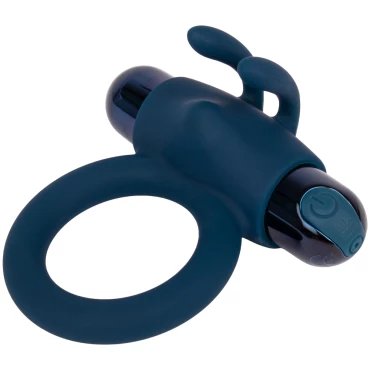 Hop On It Blue Silicone Vibrating Rabbit Cock Ring