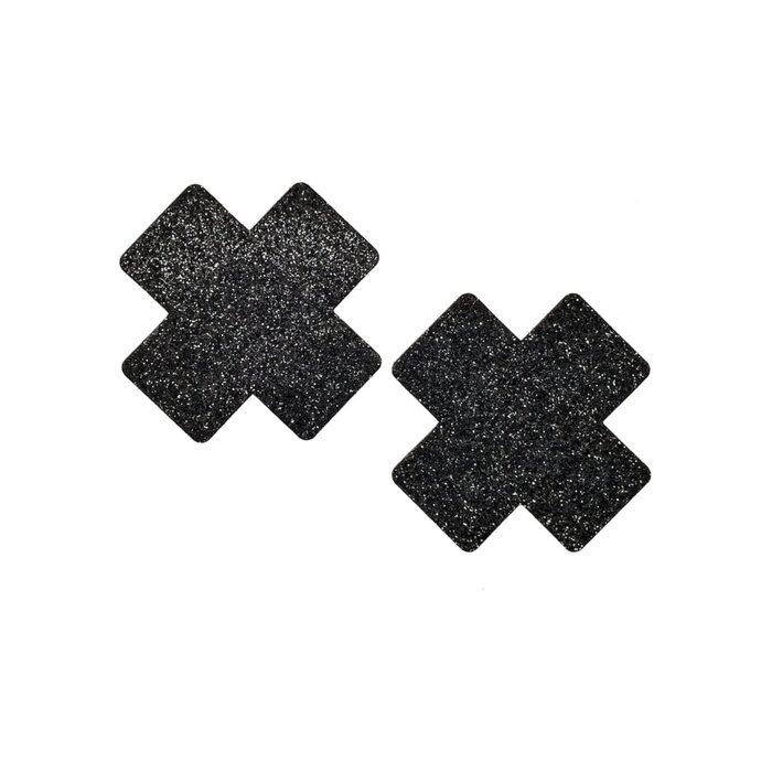 X Glitter Pasties - Black