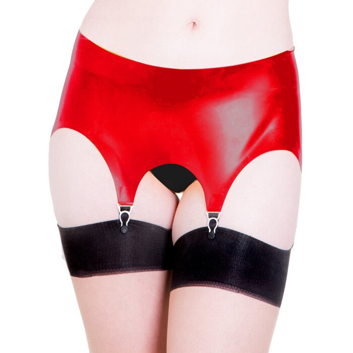 Moulded Rubber Suspender Belt in Red