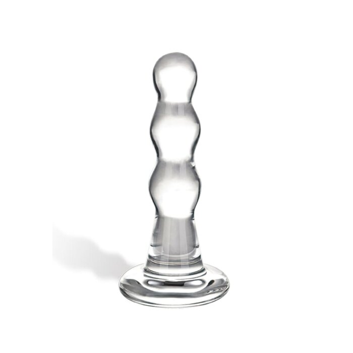 Triple Play Beaded Glass Butt Plug