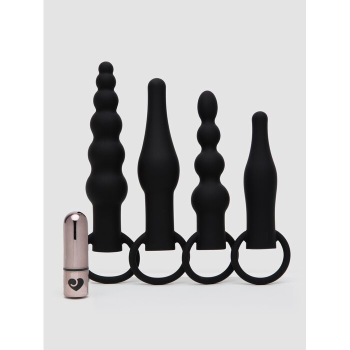 Lovehoney The Booty Bunch Rechargeable Vibrating Butt Plug Set (5 Piece) - Black
