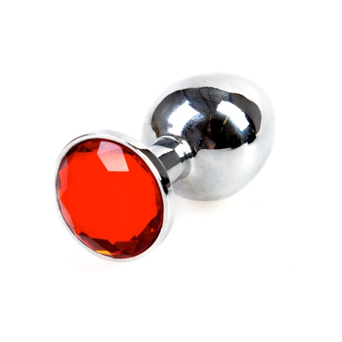 Metal Butt Plug With Red Jewel