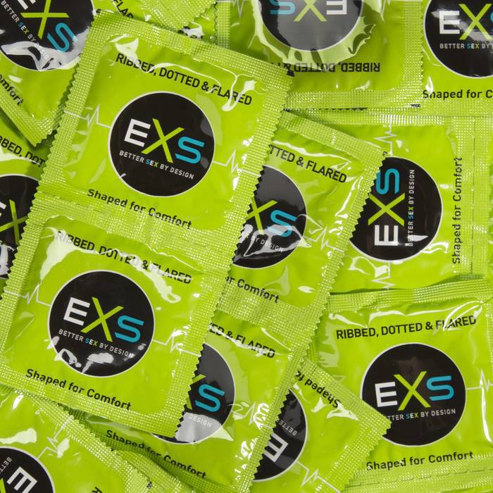 EXS Ribbed Dotted and Flared Condoms (144 Pack)