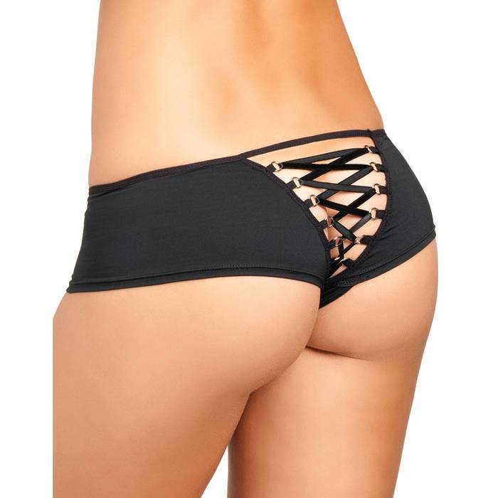 Rene Rofe Crotchless Knickers with Lace-Up Back