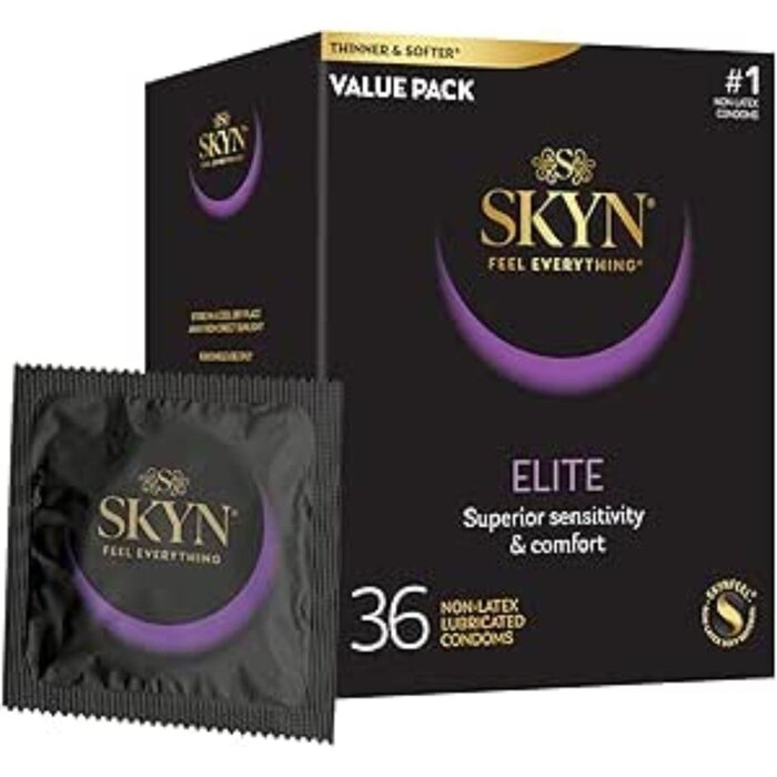 36 Skyn Elite Latex Free Condoms - Lubricated, Latex, Protection Adult