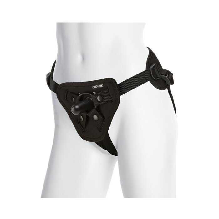 Vac-U-Lock Platinum Corset Harness with Plug - Black