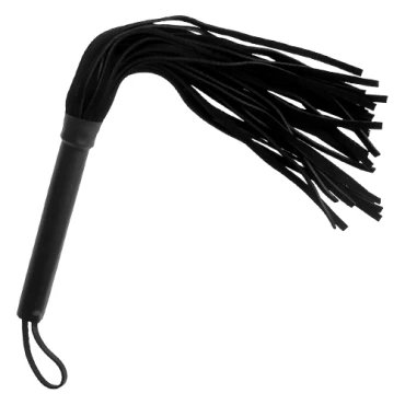 The Ghost Stroker Black Suede Flogger Whip - 12 Inch