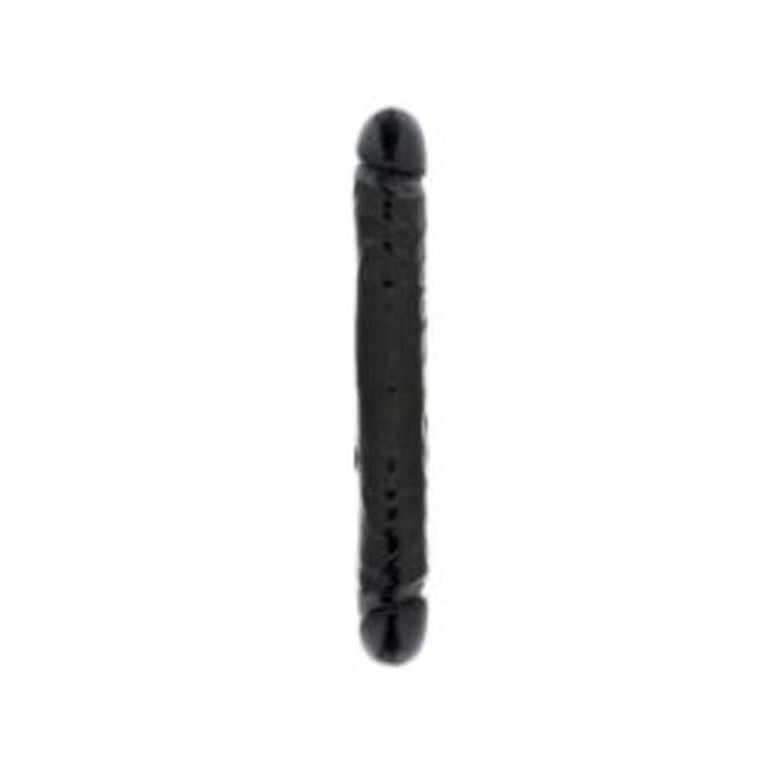 Doc Johnson Veined Double Header Dong - Black - 12 inch