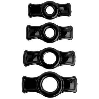 Doc Johnson Titanmen Easy-On Stretchy Cock Ring Set (4 Pack)