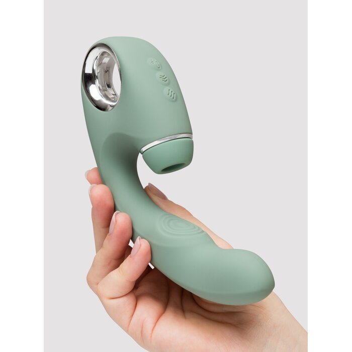 Lovehoney Dual Embrace Pulsing Clitoral Suction Dual Stimulator - Green
