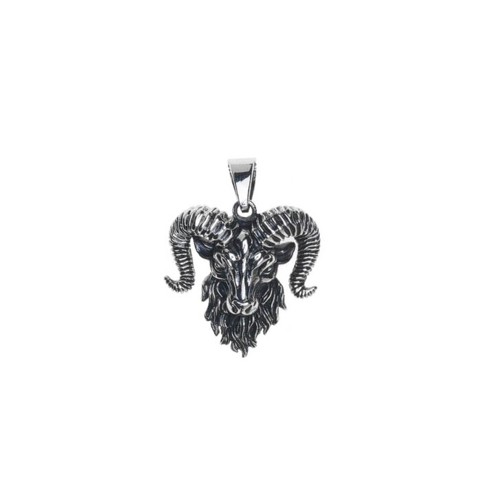 Horned Rams Head Pendant with Chain