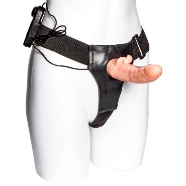 Ultrasex Hollow Vibrating Strap-On Dildo - 7 Inch